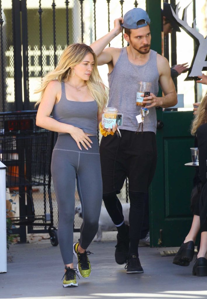 Hilary Duff in a Gray Top