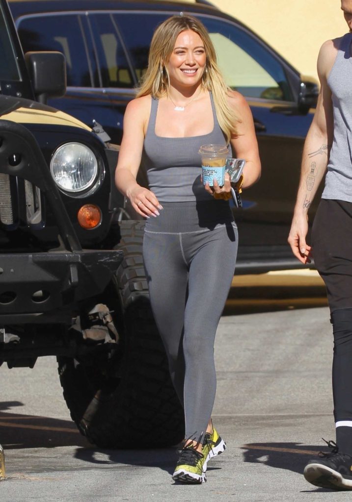 Hilary Duff in a Gray Top
