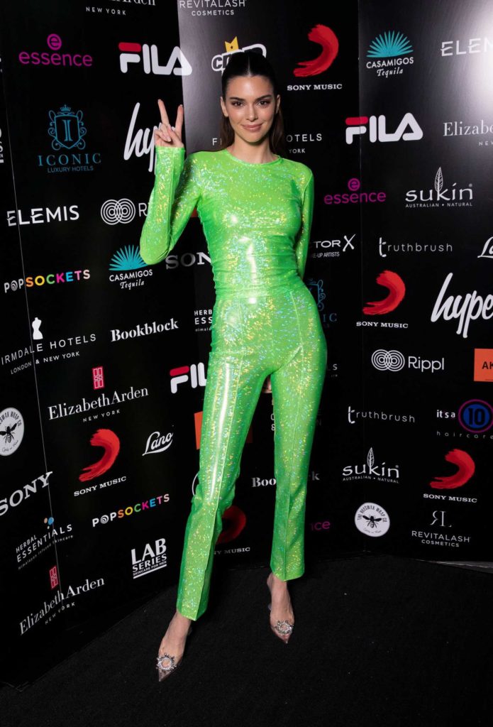 Kendall Jenner in a Neon Green Suit