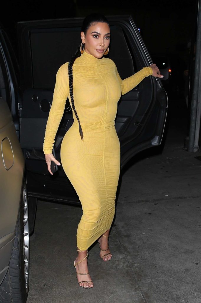 Kim Kardashian in a Yellow Dress
