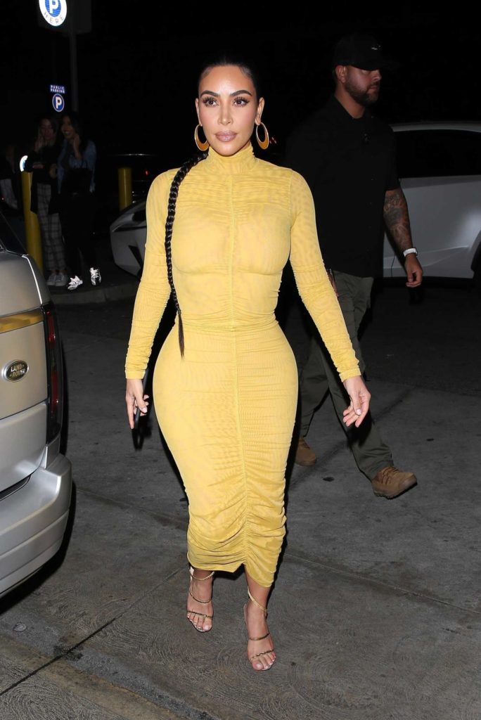 Kim Kardashian in a Yellow Dress