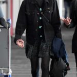 Lucy Boynton in a Black Denim Jacket Leaves LAX Airport in Los Angeles