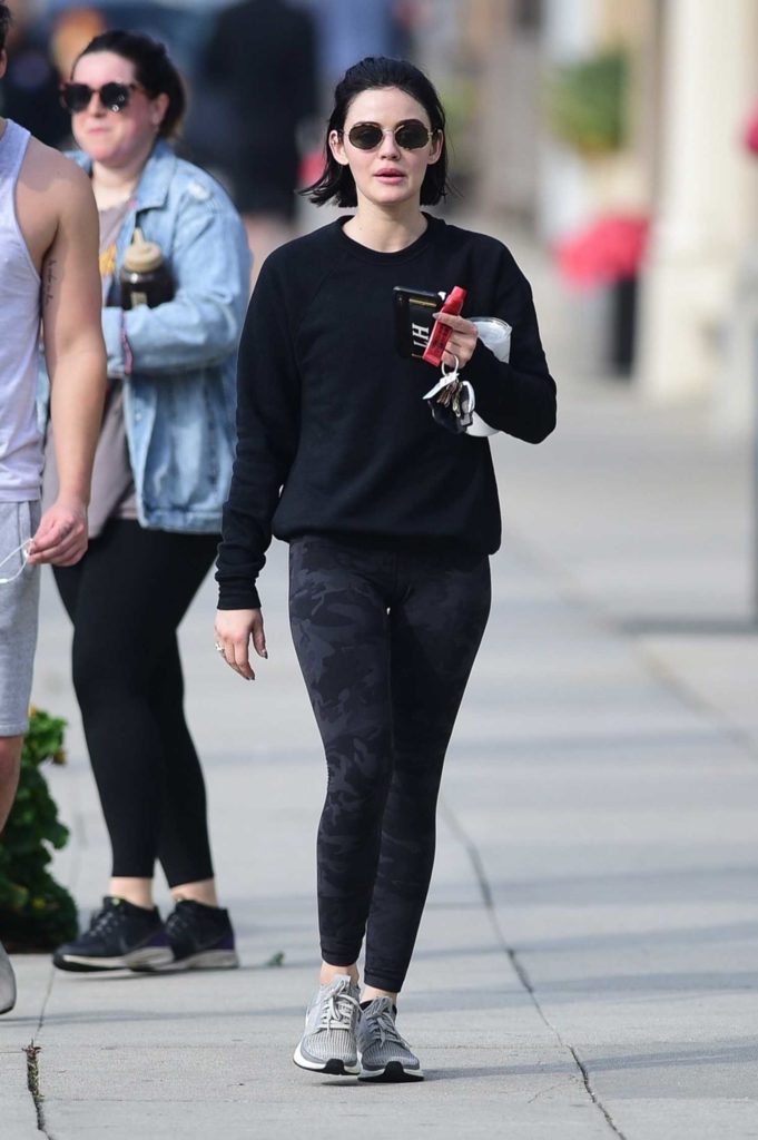 Lucy Hale in a Black Sweatshirt