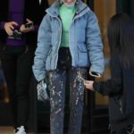Madelaine Petsch in a Blue Jacket Was Spotted Out in Milan