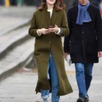 Rose Leslie in a White Gucci Sneakers Goes Shopping in London
