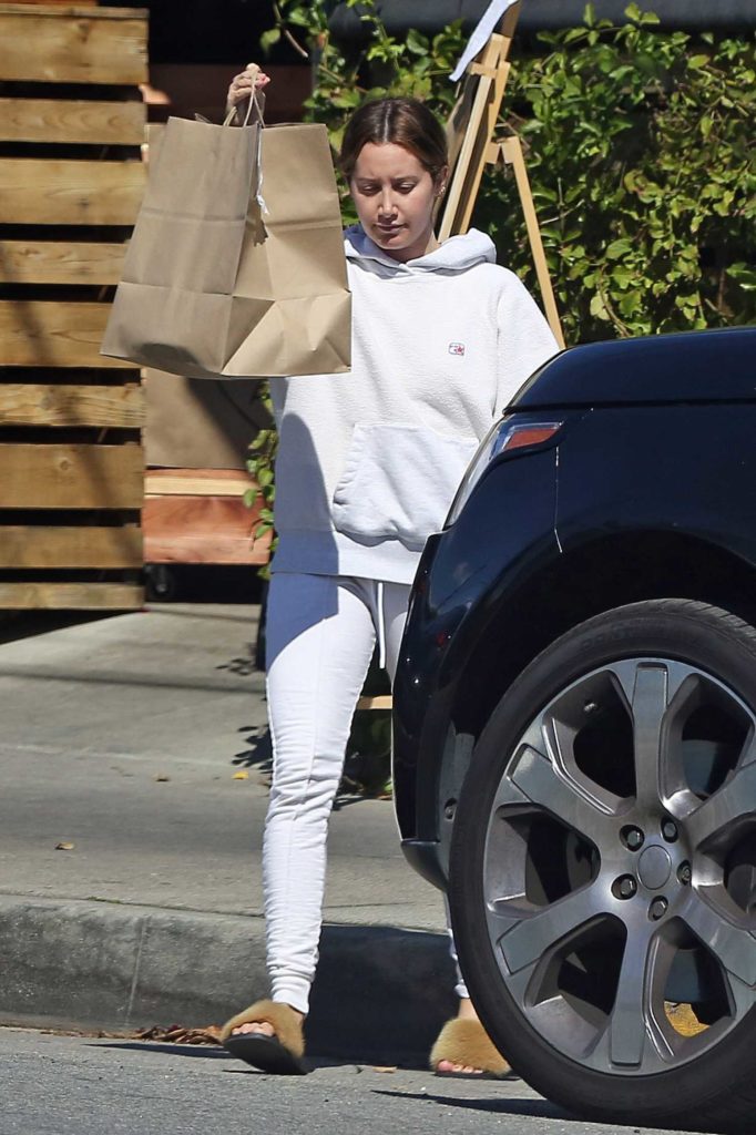 Ashley Tisdale in a White Hoody