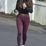 Charlotte Crosby in a White Sneakers Out Jogging in Sunderland