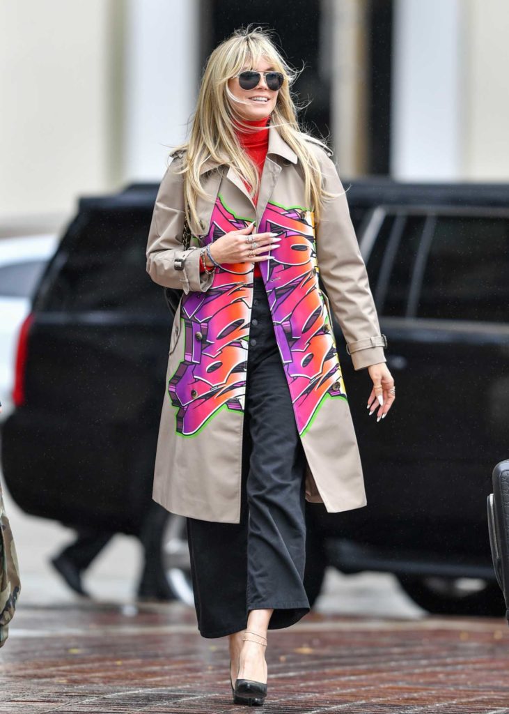 Heidi Klum in a Beige Trench Coat