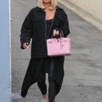 Khloe Kardashian in a Black Jacket Leaves the Studio in Calabasas