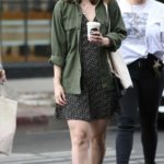 Liana Liberato in a Green Shirt Grabs Some Coffee in West Hollywood