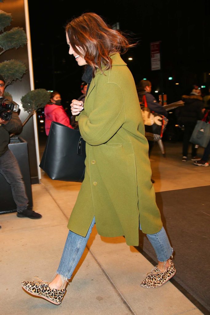 Mandy Moore in a Green Coat