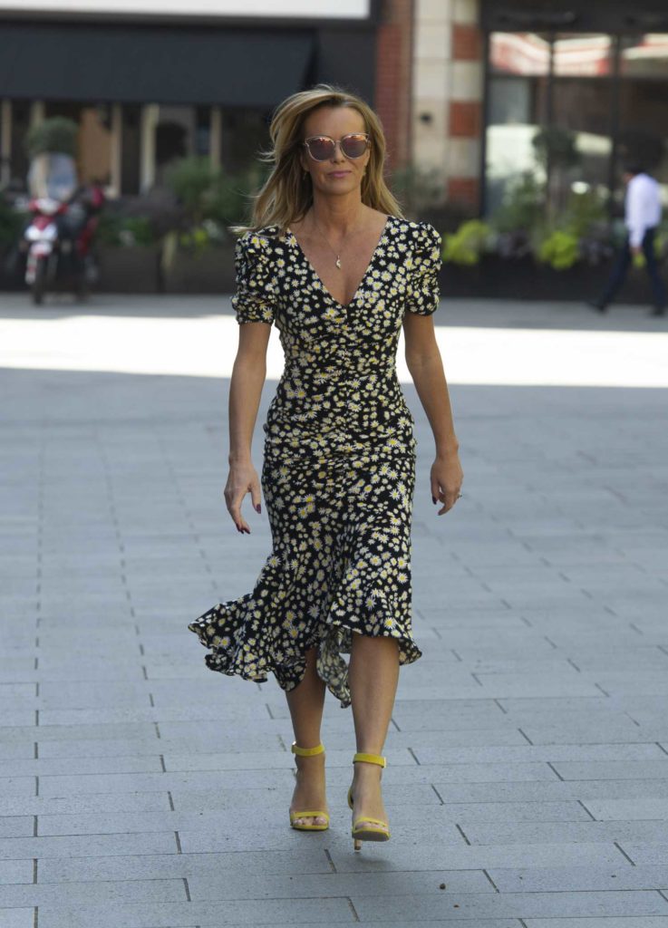 Amanda Holden in a Floral Print Dress