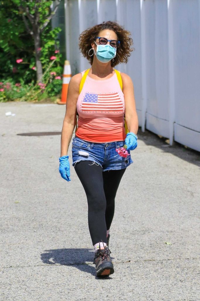Claudia Wells in a Face Mask