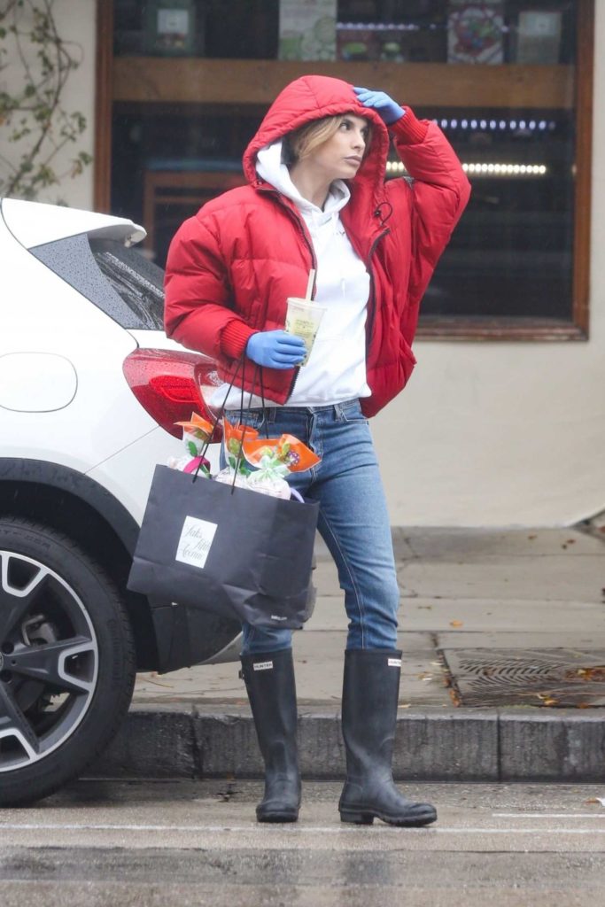 Elisabetta Canalis in a Red Jacket