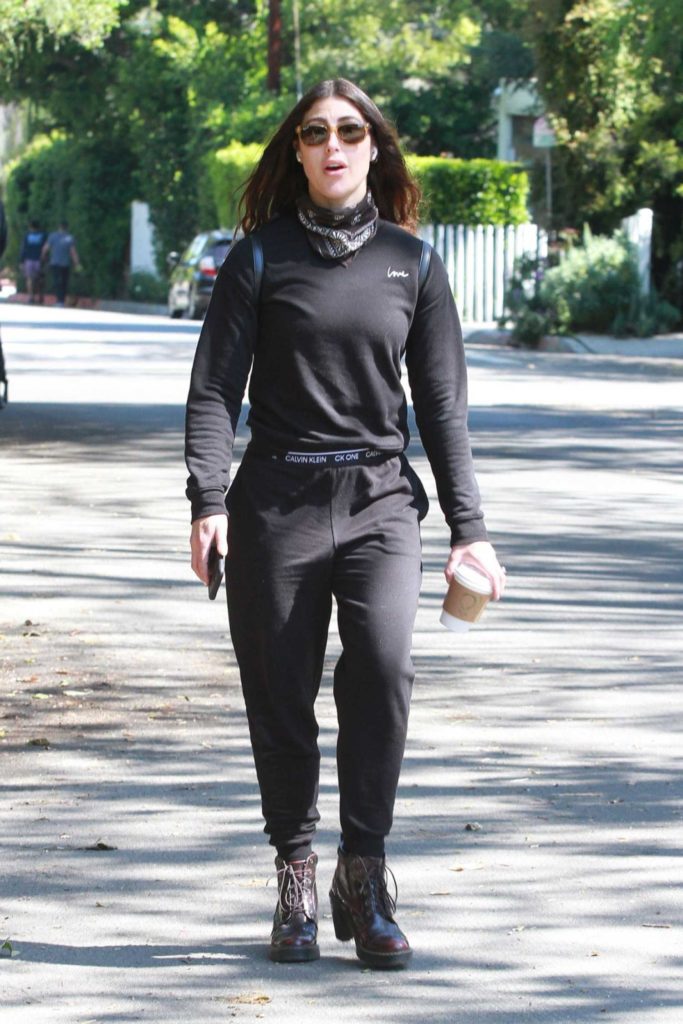 Emma Slater in a Black Sweatsuit