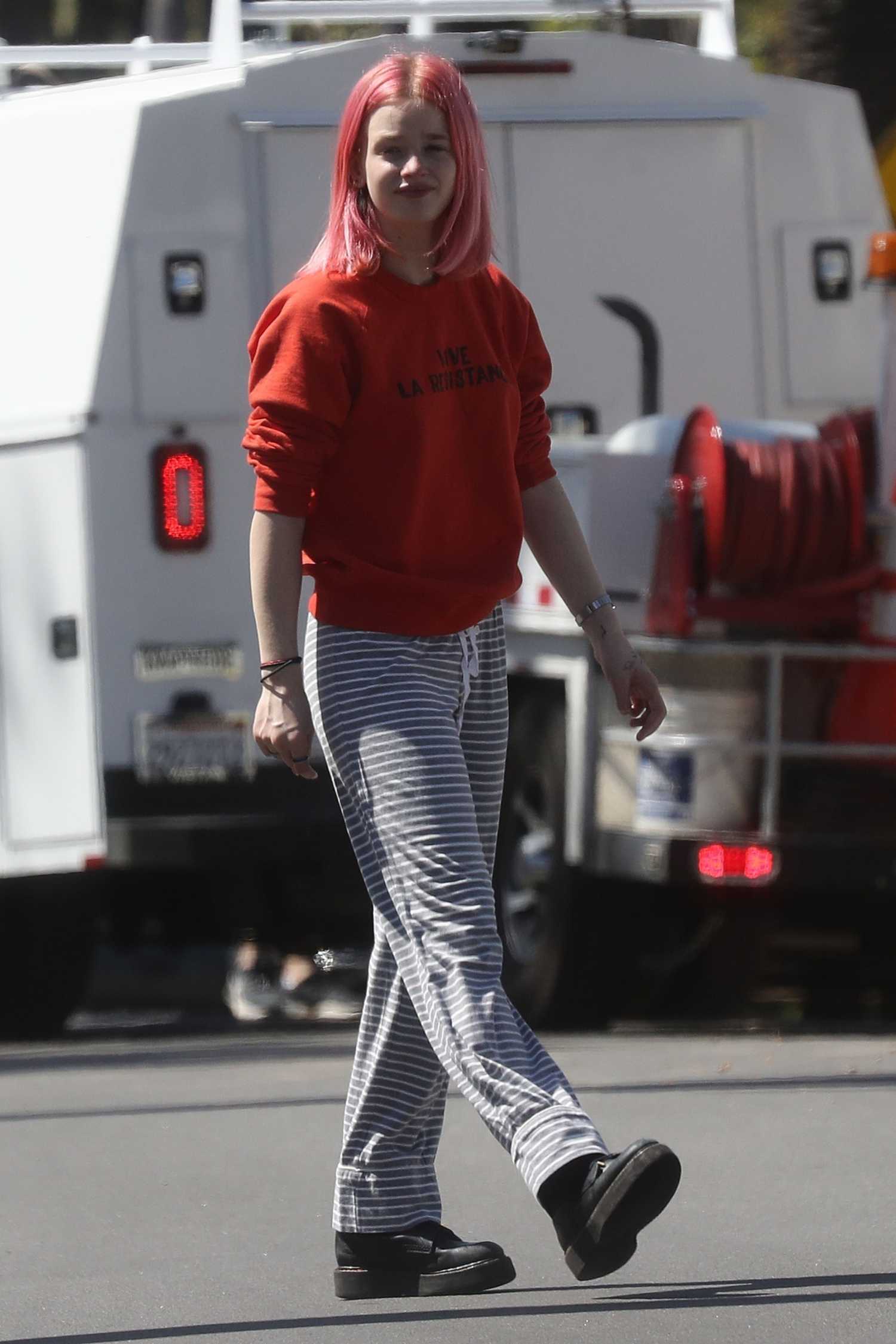 Esther McGregor in a Red Sweatshirt Was Seen Out in Pacific Palisades ...