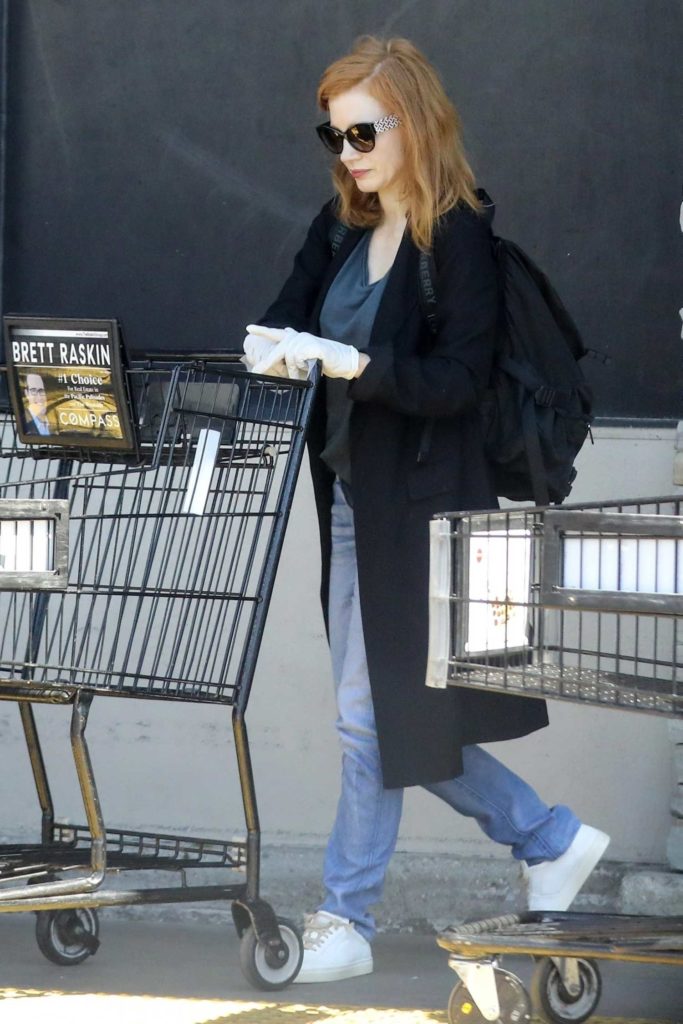 Jessica Chastain in a White Sneakers