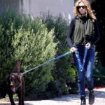 Julia Roberts in a Black Turtleneck Walks Her Dog in Malibu