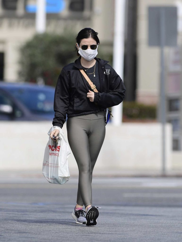 Lucy Hale in a Surgical Face Mask
