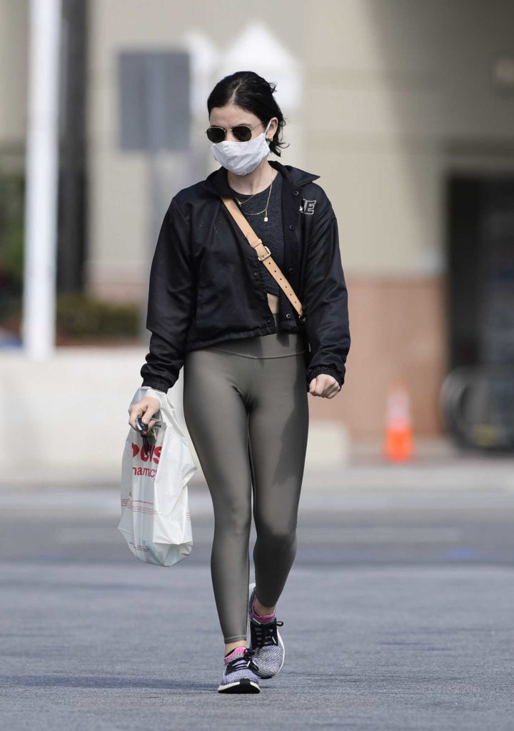 Lucy Hale in a Surgical Face Mask
