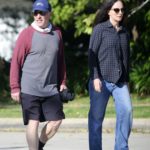 Madeleine Stowe in a Black Checked Shirt Was Seen Out with Her Husband Brian Benben in Los Angeles