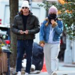 Sailor Brinkley Cook in a Purple Knit Hat Was Seen Out with Ben Sosne in in New York