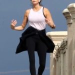 Teri Hatcher in a Black Leggings Does Her Daily Exercise in Los Angeles