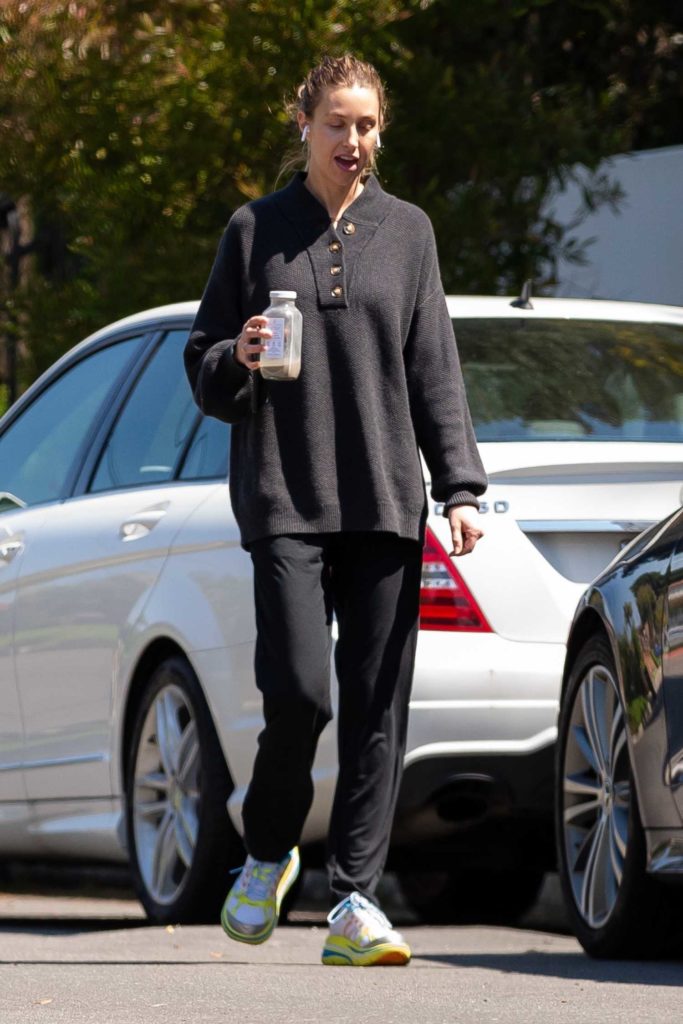 Whitney Port in a Black Track Pants