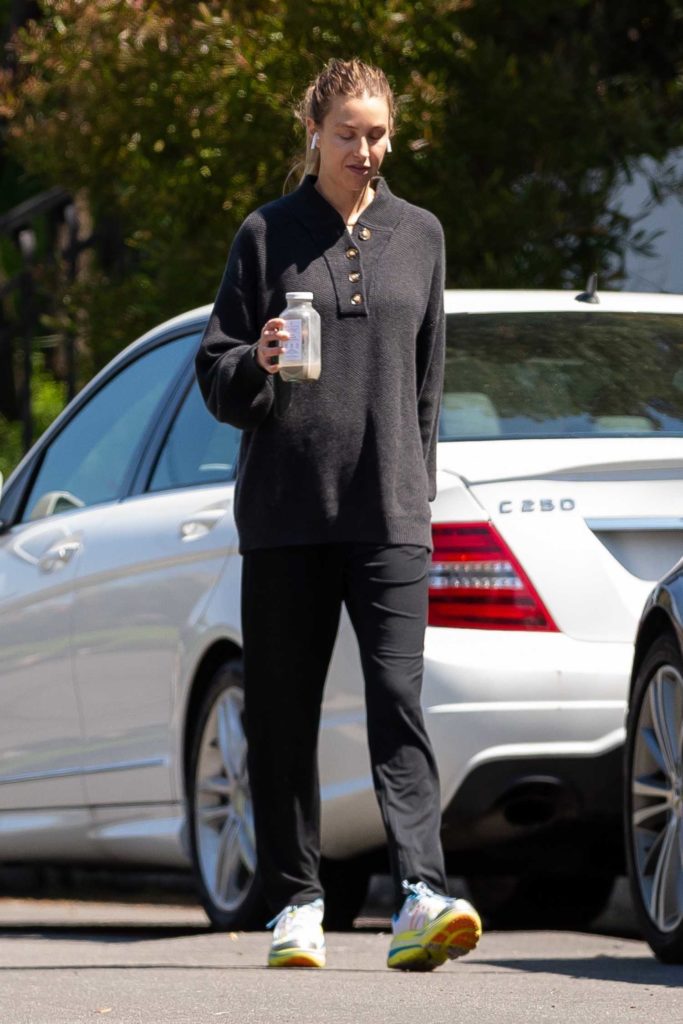 Whitney Port in a Black Track Pants