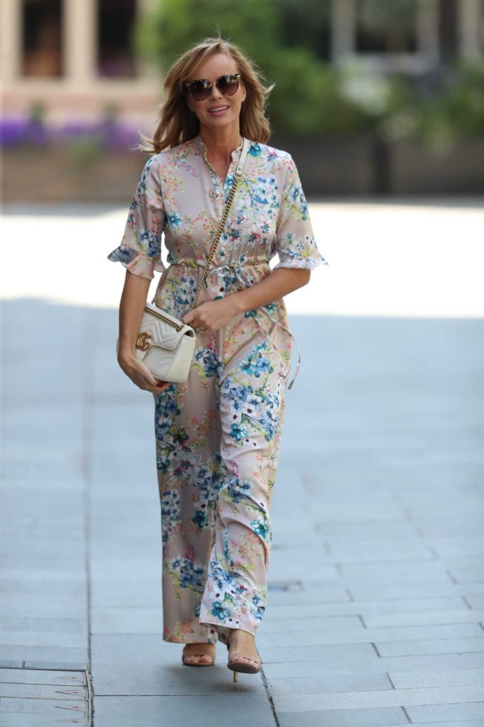 Amanda Holden in a Floral Jumpsuit