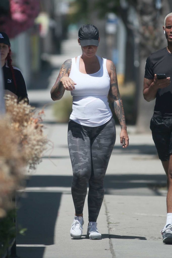 Amber Rose in a White Tank Top