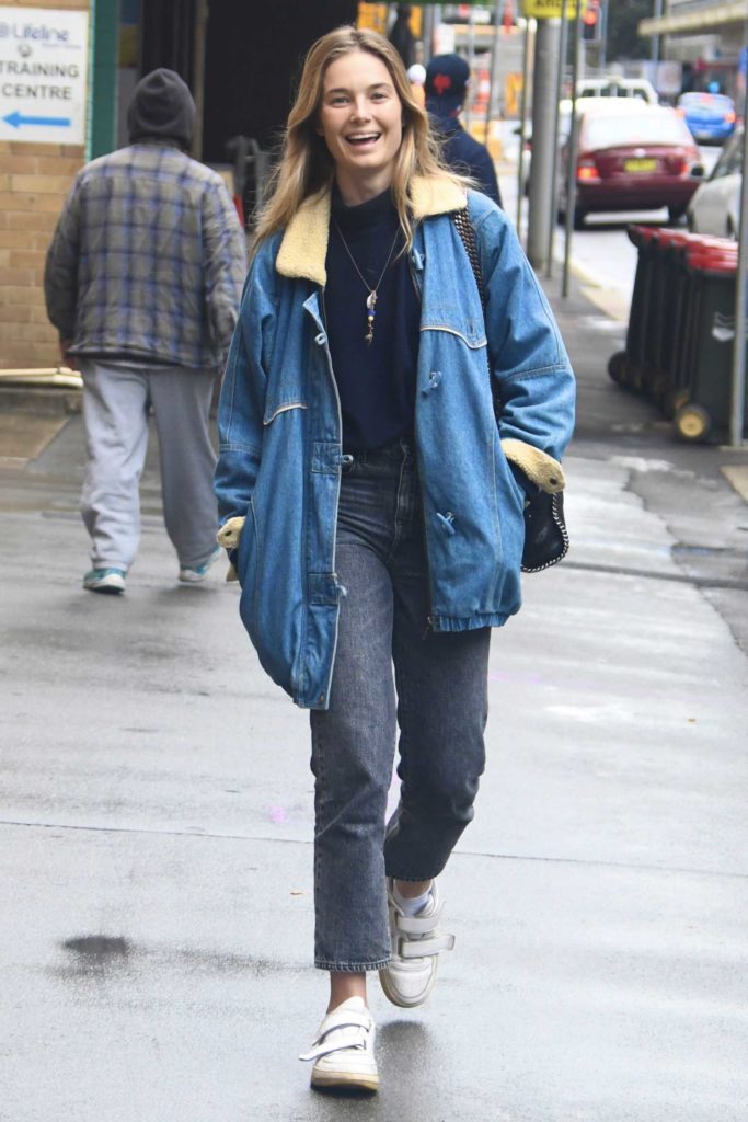 Bridget Malcolm in Blue Denim Jacket