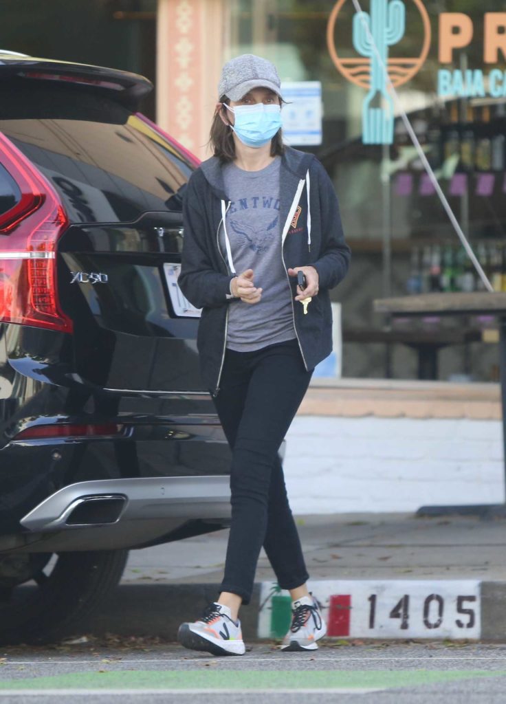 Calista Flockhart in a Protective Mask