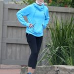 Courtney Thorne-Smith in a Black Cap Goes on a Hike in Los Angeles