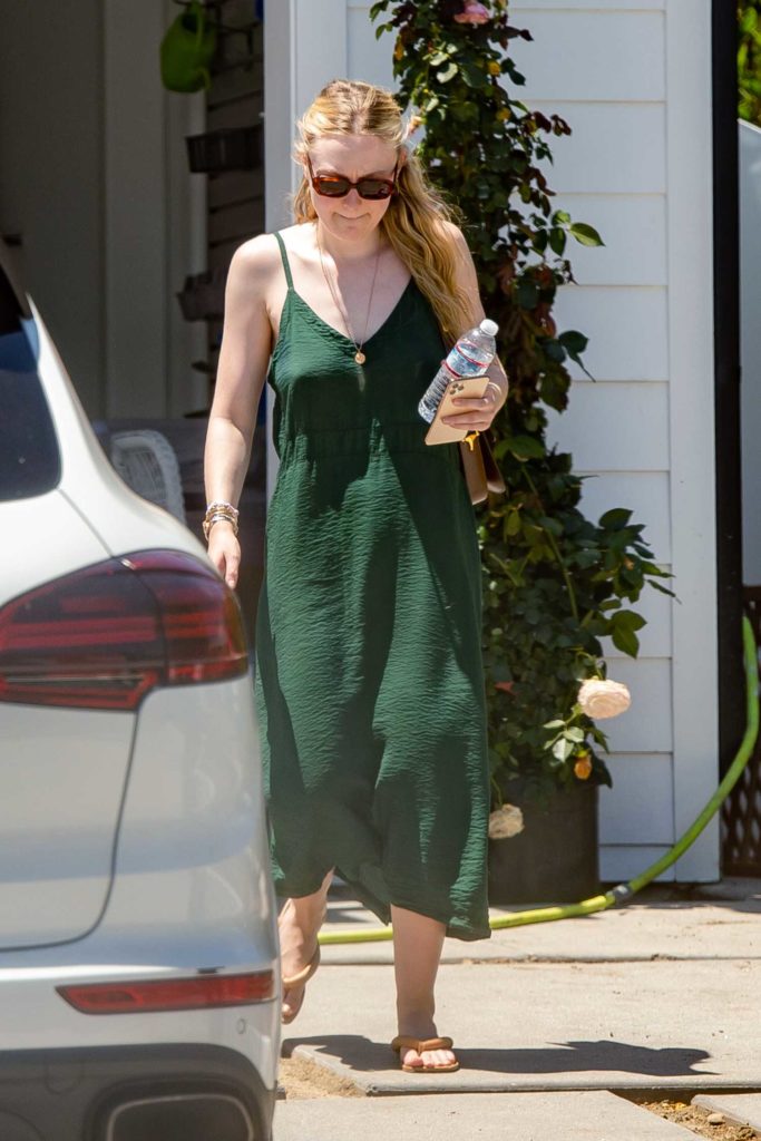 Dakota Fanning in a Green Dress
