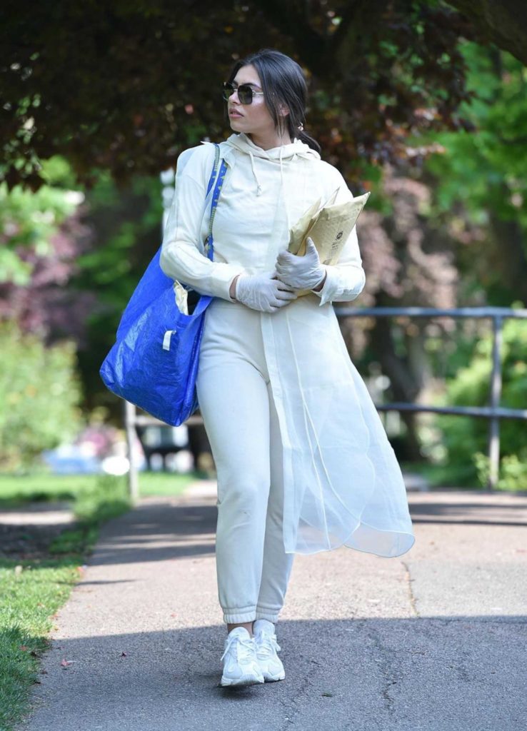Francesca Allen in a White Jogging Suit