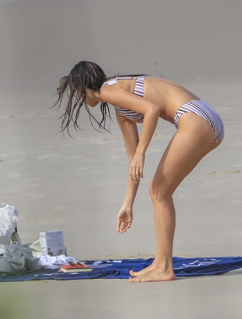 Gabriella Brooks in a Striped Bikini