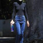 Jaime King in a Protective Mask Leaves a Medical Building in Santa Monica
