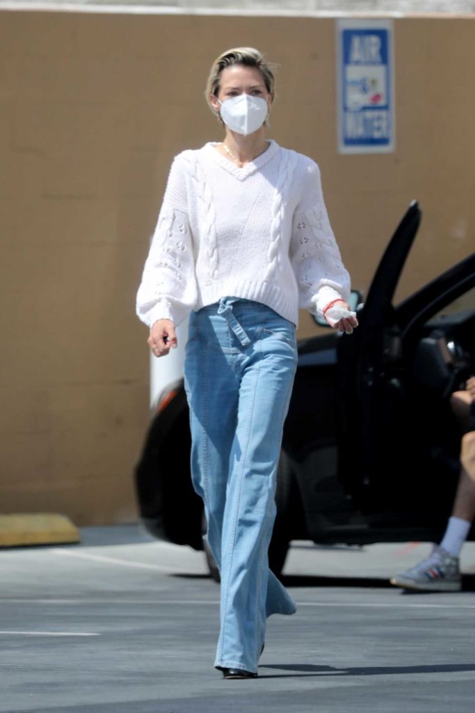 Jaime King in a Protective Mask