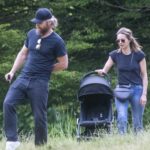 Kara Tointon in a Black Tee Was Seen Out with Marius Jensen in Hyde Park in London
