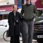 Mircea Monroe in a Black Coat Was Seen Out with Stephen Merchant in North London