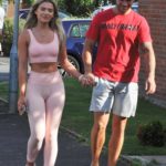 Molly Smith in a Bright Pink Gym Outfit  Was Seen Out in Manchester
