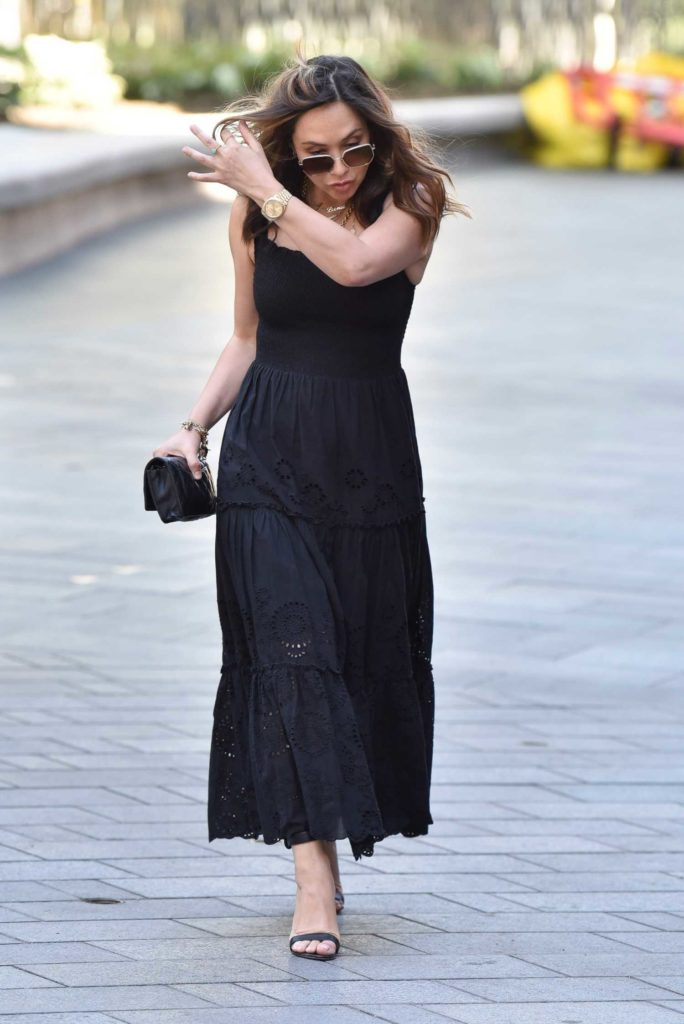 Myleene Klass in a Black Long Dress