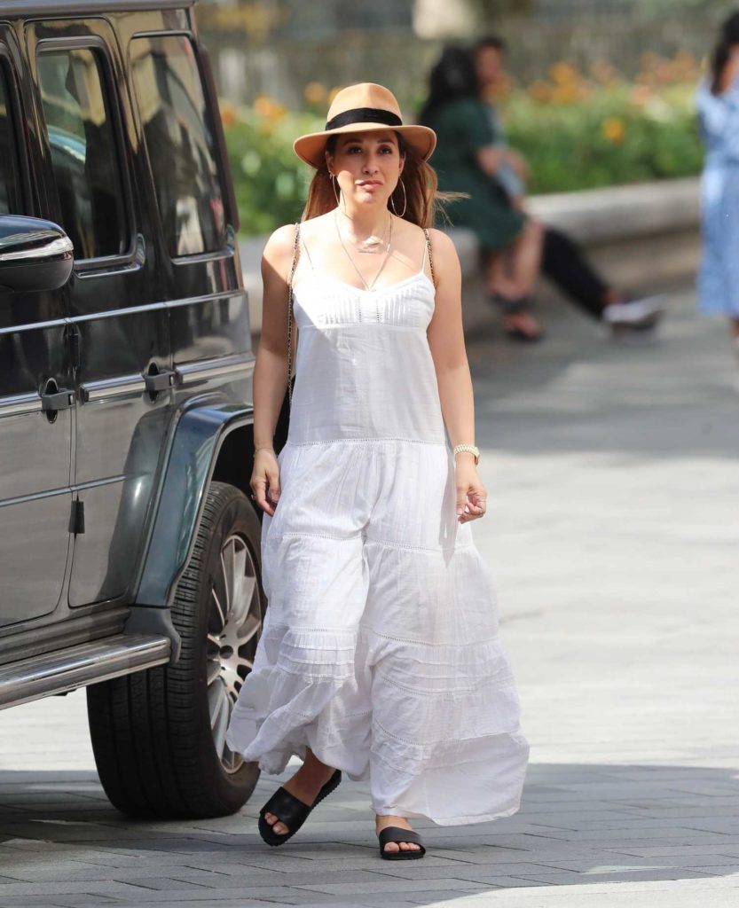 Myleene Klass in a White Summer Dress