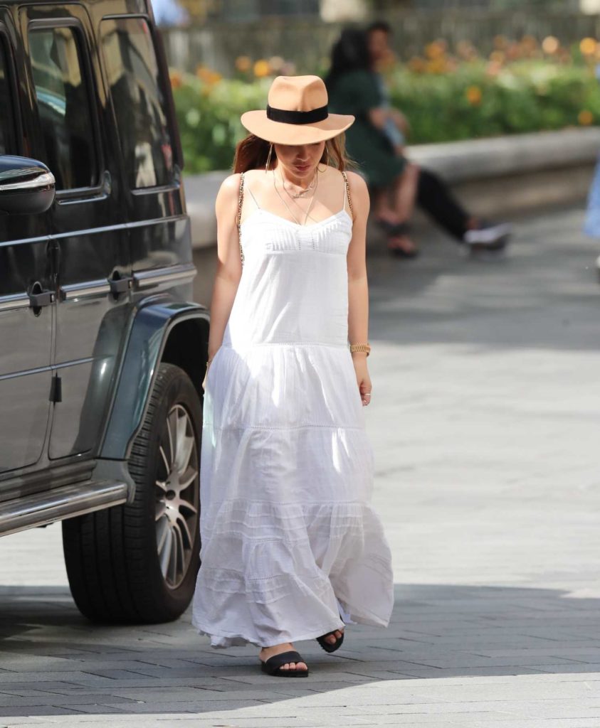 Myleene Klass in a White Summer Dress