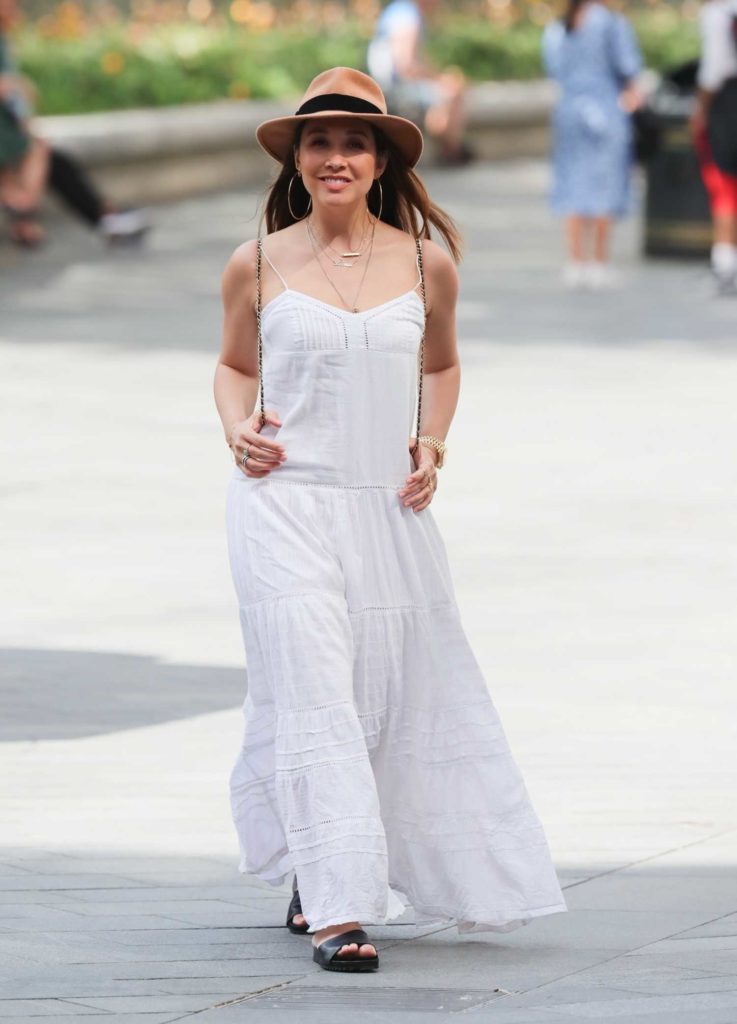 Myleene Klass in a White Summer Dress