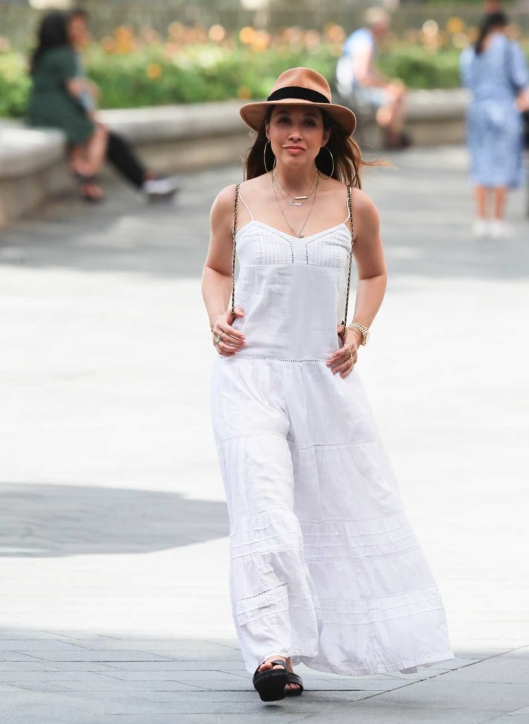 Myleene Klass in a White Summer Dress