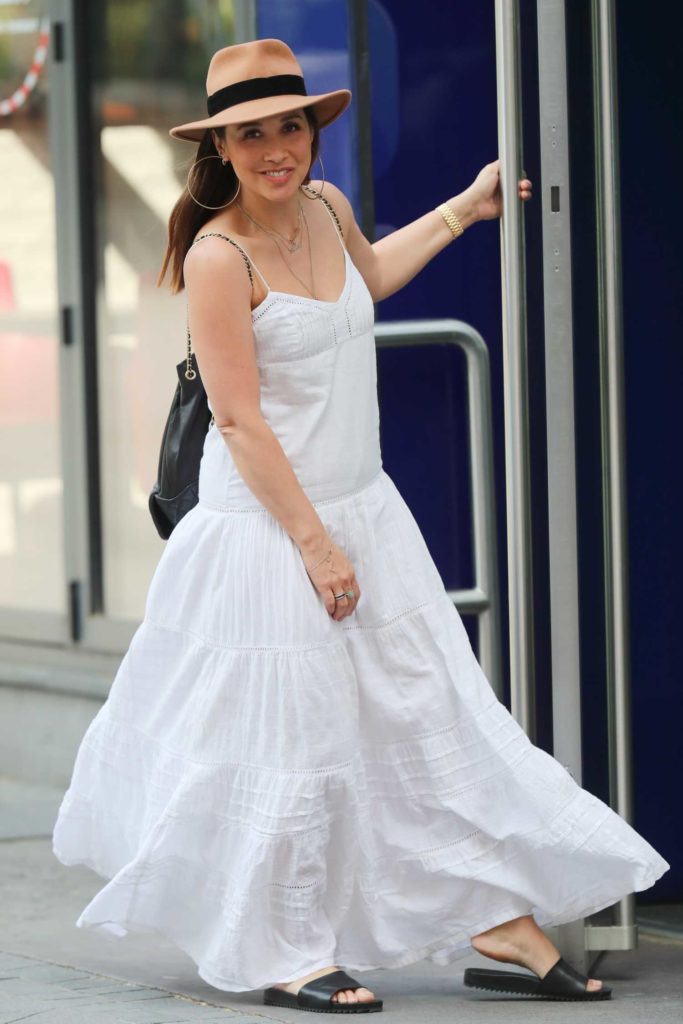 Myleene Klass in a White Summer Dress