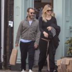 Phillipa Coan in a Black Sweatpants Does a Shopping Trip to a Whole Foods Store Out with Jude Law in North London