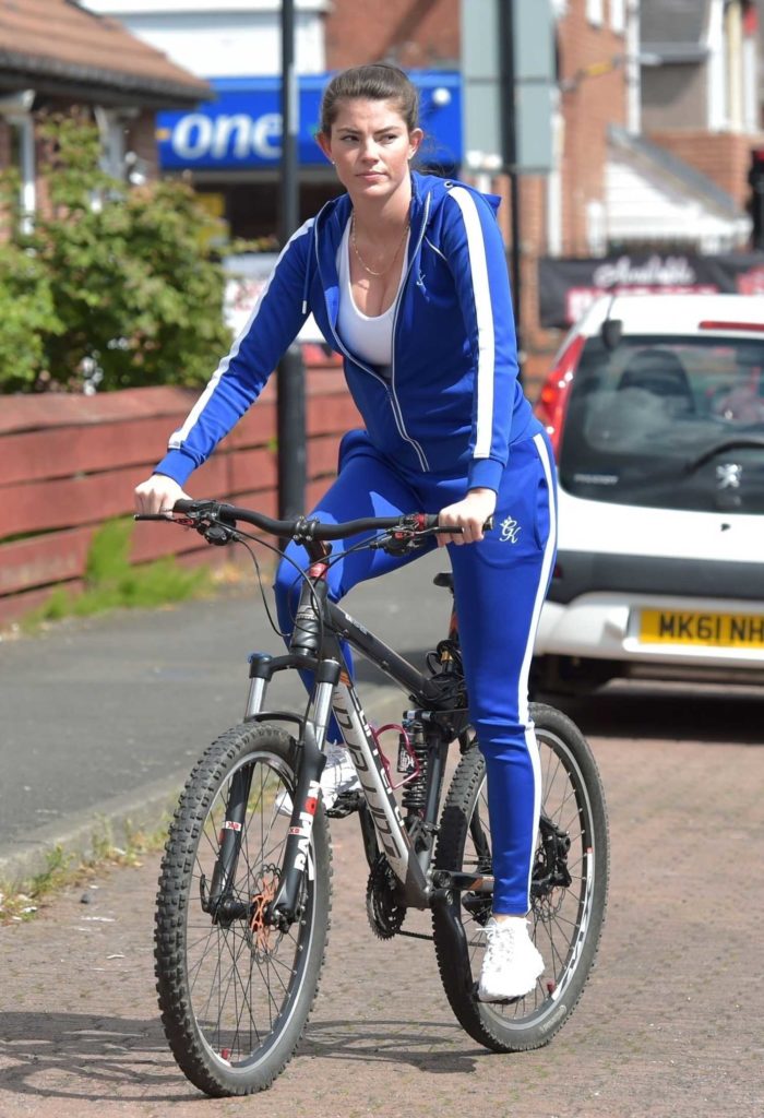 Rebecca Gormley in a Blue Tracksuit